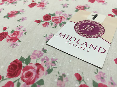 Vintage Floral Rose Spotted Print Poly Cotton Fabric 44' Wide M356 Mtex - Midland Textiles & Fabric