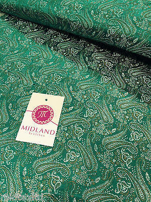 Metallic Paisley brocade Banarsi fabric 44