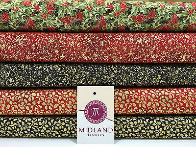 Black Merry Christmas themed 100% Cotton Patchwork & Crafting Fabric 45' Mtex - Midland Textiles & Fabric