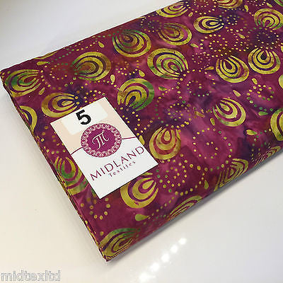 Swirl and dot design contrasting colours Bali batik fabric 100% Cotton M525 Mtex - Midland Textiles & Fabric