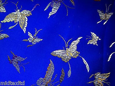 CHINESE ORIENTAL BUTTERFLY BROCADE SILKY SATIN DRESS FABRIC 44' wide Mtex M57 - Midland Textiles & Fabric