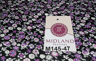 Floral Ditsy Printed Silky Smooth Satin Dress Fabric 58' Wide M145-46-47-48 - Midland Textiles & Fabric