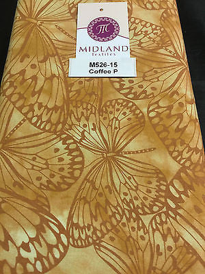 Large Butterfly Melody Print Fabric 5620 100% Cotton 44' Wide M526 Mtex - Midland Textiles & Fabric