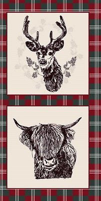 Wine Highland Scottish Tartan 100% Cotton craft and quilting Fabric 45