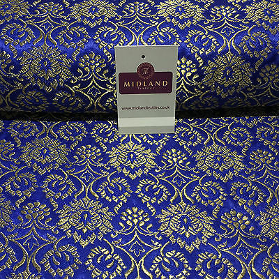 Indian Banarsi Gold Floral Faux Silk Brocade Fabric 44 ' M711 Mtex - Midland Textiles & Fabric