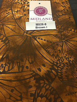 Large Butterfly Melody Print Fabric 5620 100% Cotton 44' Wide M526 Mtex - Midland Textiles & Fabric