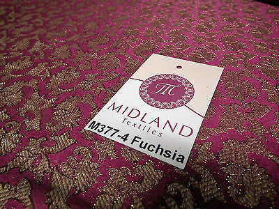 Indian  Floral Gold Metallic faux silk banarsi Brocade 44' Wide M377 - Midland Textiles & Fabric