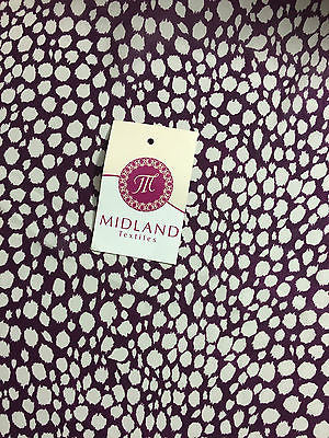 Burgundy Animal print Semi Transparent chiffon fabric 55' wide M161-21 Mtex - Midland Textiles & Fabric