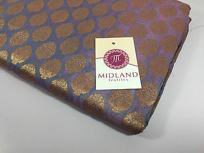 Pure Silk Indian Banarsi Floral Woven Golden Metallic Brocade 45' M260 Mtex - Midland Textiles & Fabric