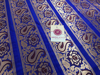 Pure Silk Indian Banarsi Floral Woven Golden Metallic Brocade 45' M260 Mtex - Midland Textiles & Fabric