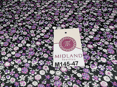 Floral Ditsy Printed Silky Smooth Satin Dress Fabric 58' Wide M145-46-47-48 - Midland Textiles & Fabric