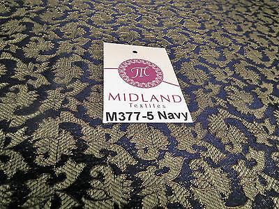 Indian  Floral Gold Metallic faux silk banarsi Brocade 44' Wide M377 - Midland Textiles & Fabric