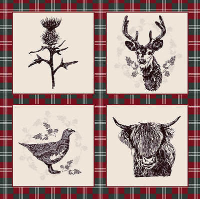 Wine Highland Scottish Tartan 100% Cotton craft and quilting Fabric 45' M677 - Midland Textiles & Fabric