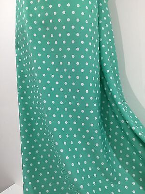 Aqua green polka dot peachskin crepe dress fabric 58