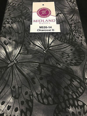 Large Butterfly Melody Print Fabric 5620 100% Cotton 44' Wide M526 Mtex - Midland Textiles & Fabric