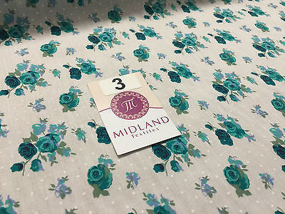 Vintage Floral Rose Spotted Print Poly Cotton Fabric 44' Wide M356 Mtex - Midland Textiles & Fabric