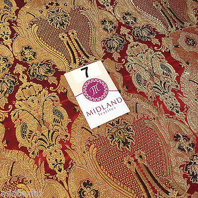 Indian Banarsi Gold Metallic Ornamental floral brocade fabric M373 Mtex 40' wide - Midland Textiles & Fabric