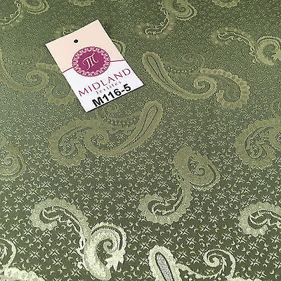 Two Toned Paisley Satin Jacquard Dress Fabric 58' Wide M116 Mtex - Midland Textiles & Fabric