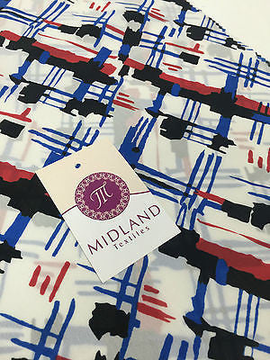 White, red, blue and black satin chiffon twill high street printed 58