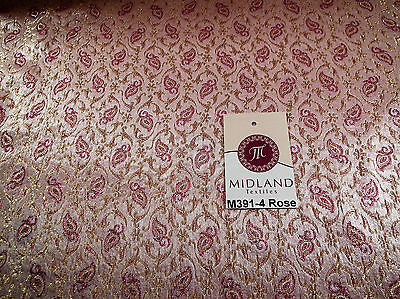 Indian Embroided Floral Metallic Banarsi Brocade Fabric 44' M391 Mtex - Midland Textiles & Fabric