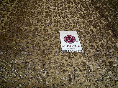 Indian  Floral Gold Metallic faux silk banarsi Brocade 44