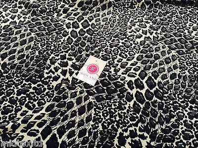 Cream and grey animal print Spandex Velvet Two Way Stretch 58" M16-13 Mtex - Midland Textiles & Fabric