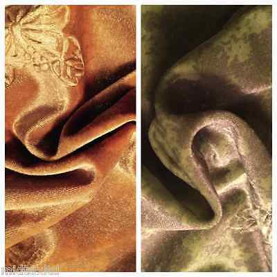 Floral embossed Velvet with gold print  58" M16-8 & 9 Mtex - Midland Textiles & Fabric