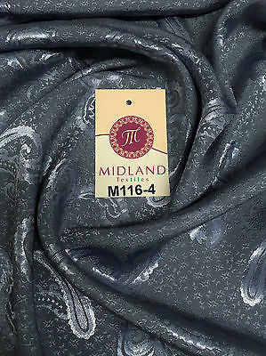 Two Toned Paisley Satin Jacquard Dress Fabric 58' Wide M116 Mtex - Midland Textiles & Fabric