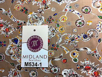 Royal Jewel Printed 100% Cotton Poplin fabric 58' Wide M534 Mtex - Midland Textiles & Fabric