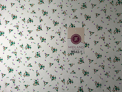 Ditsy Floral Printed on white Super Soft Polycotton Fabric 45