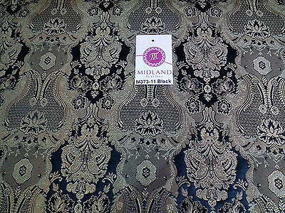 Indian Banarsi Gold Metallic Ornamental floral brocade fabric M373 Mtex 40' wide - Midland Textiles & Fabric