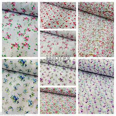 Vintage  floral ditsy Shabby Chic poly cotton printed fabric 44" Wide M341 Mtex - Midland Textiles & Fabric