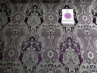 Indian Banarsi Gold Metallic Ornamental floral brocade fabric M373 Mtex 40' wide - Midland Textiles & Fabric