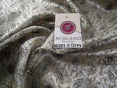 Indian Embroided Floral Metallic Banarsi Brocade Fabric 44' M391 Mtex - Midland Textiles & Fabric