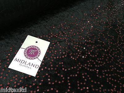 Black Velvet with sequins fabric 58'wide per metre Red-Blue-Green-Pink M15 Mtex - Midland Textiles & Fabric