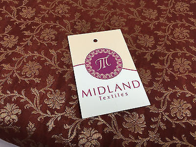 Pure Silk Indian Banarsi Floral Woven Golden Metallic Brocade 45' M260 Mtex - Midland Textiles & Fabric