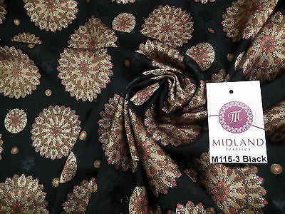 Burnout Satin Chiffon Mandalas Printed Dress Fabric 58