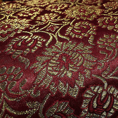 Indian Banarsi Gold Floral Faux Silk Brocade Fabric 44 ' M711 Mtex - Midland Textiles & Fabric