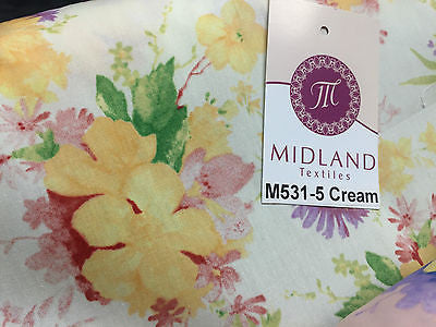 Vintage Abstract Floral Printed Fabric 100% Cotton Poplin  44' Wide  M531 Mtex - Midland Textiles & Fabric