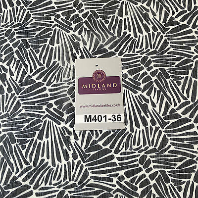 Navy and White Chiffon Youryu High Street Printed Dress Fabric 58" M401-36 Mtex - Midland Textiles & Fabric