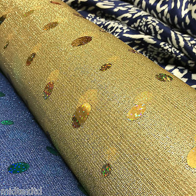Oval holographic contrasting sequins Knit Fancy dress fabric 58' M151 Mtex - Midland Textiles & Fabric