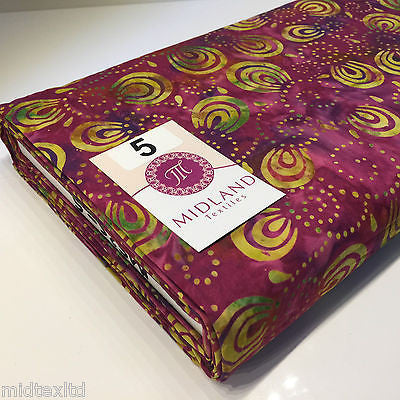 Swirl and dot design contrasting colours Bali batik fabric 100% Cotton M525 Mtex - Midland Textiles & Fabric