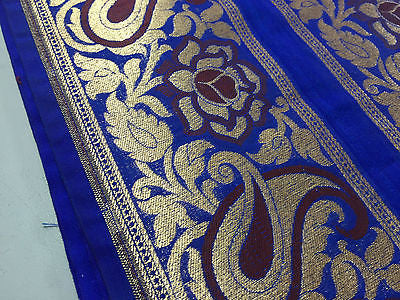 Pure Silk Indian Banarsi Floral Woven Golden Metallic Brocade 45" M260 Mtex - Midland Textiles & Fabric