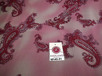 Pink Paisley Printed chiffon Dress fabric 45