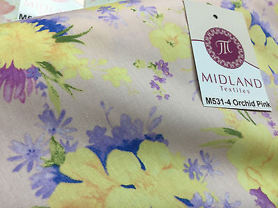 Vintage Abstract Floral Printed Fabric 100% Cotton Poplin  44' Wide  M531 Mtex - Midland Textiles & Fabric