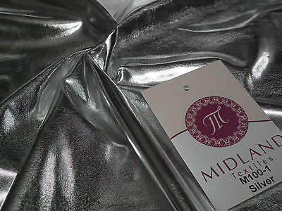 Metallic Shiny Stretchy foil Polyester Nylon Spandex Mix 58' Wide M100 Mtex - Midland Textiles & Fabric