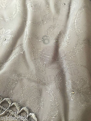 Vintage floral Uragiri scalloped edging dress fabric with clear stones M188 Mtex - Midland Textiles & Fabric