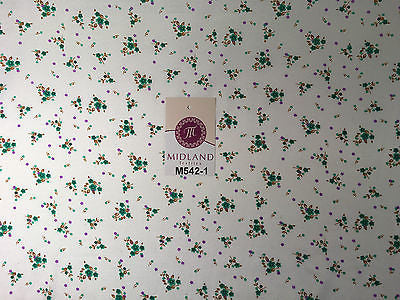 Ditsy Floral Printed on white Super Soft Polycotton Fabric 45