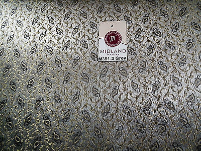 Indian Embroided Floral Metallic Banarsi Brocade Fabric 44' M391 Mtex - Midland Textiles & Fabric