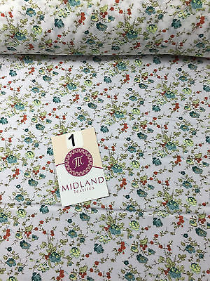 Vinatge Floral poly cotton print dress craft fabric 44" Wide M353 Mtex - Midland Textiles & Fabric